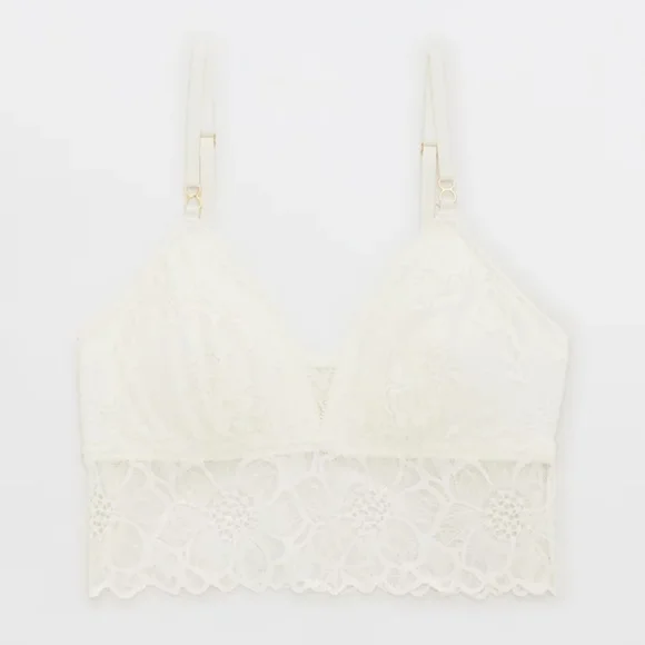 💫AERIE SNOW ANGEL LACE PADDED BRALETTE SIZE M - Picture 3 of 8